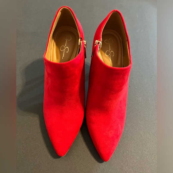 Red Suede Ankle Boots - Picture 6 of 6